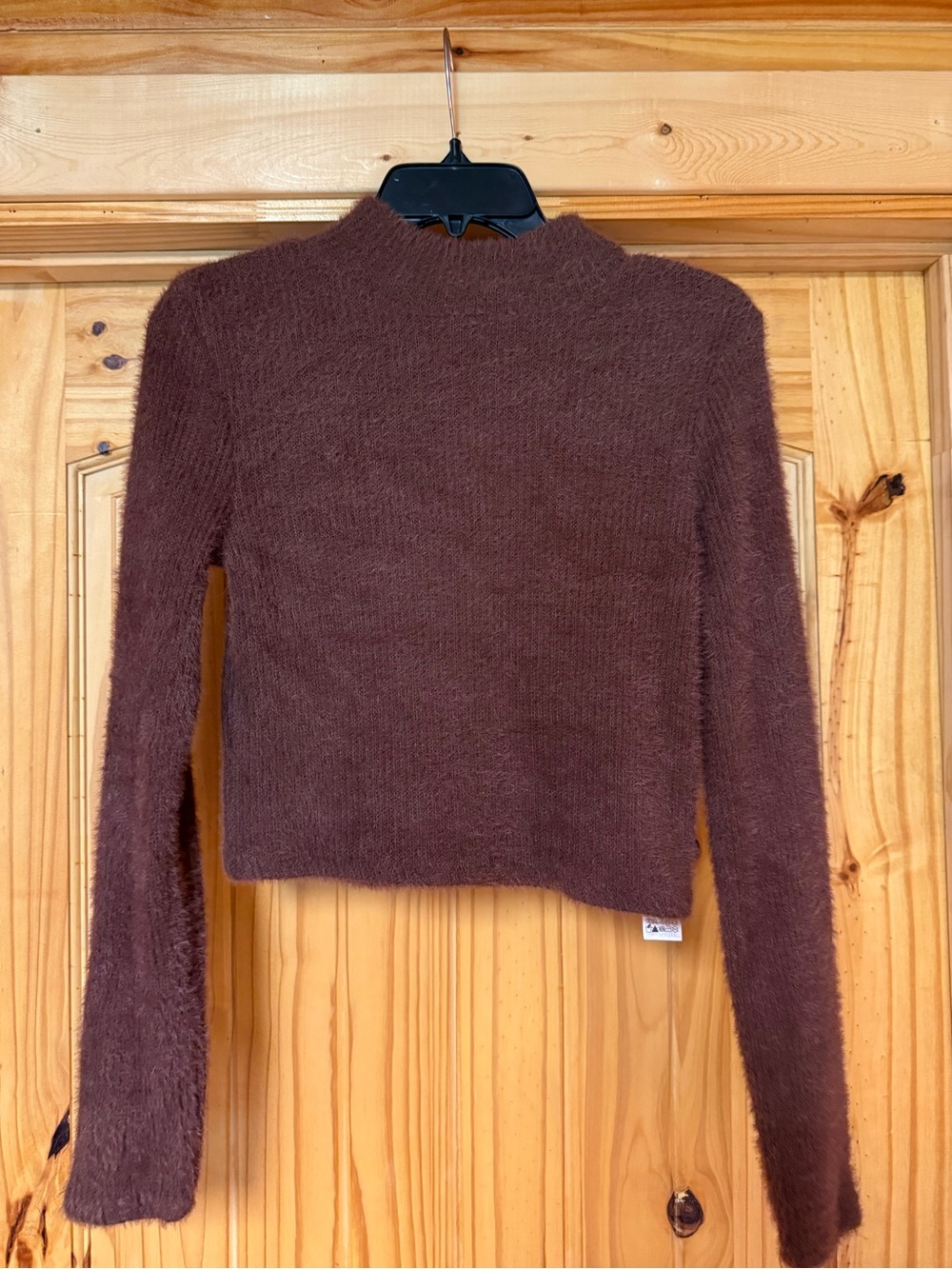 NWT Zara Fuzzy Mock Neck Sweater - Brown